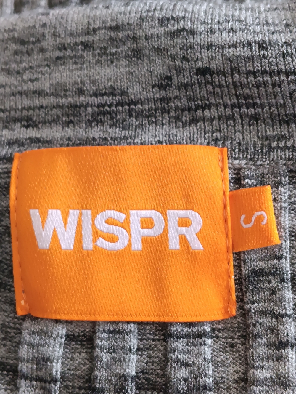 WISPR Gray Ribbed V Neck Polo Fitted Top Flared Sleeve Neon Trim S - Picture 6 of 7